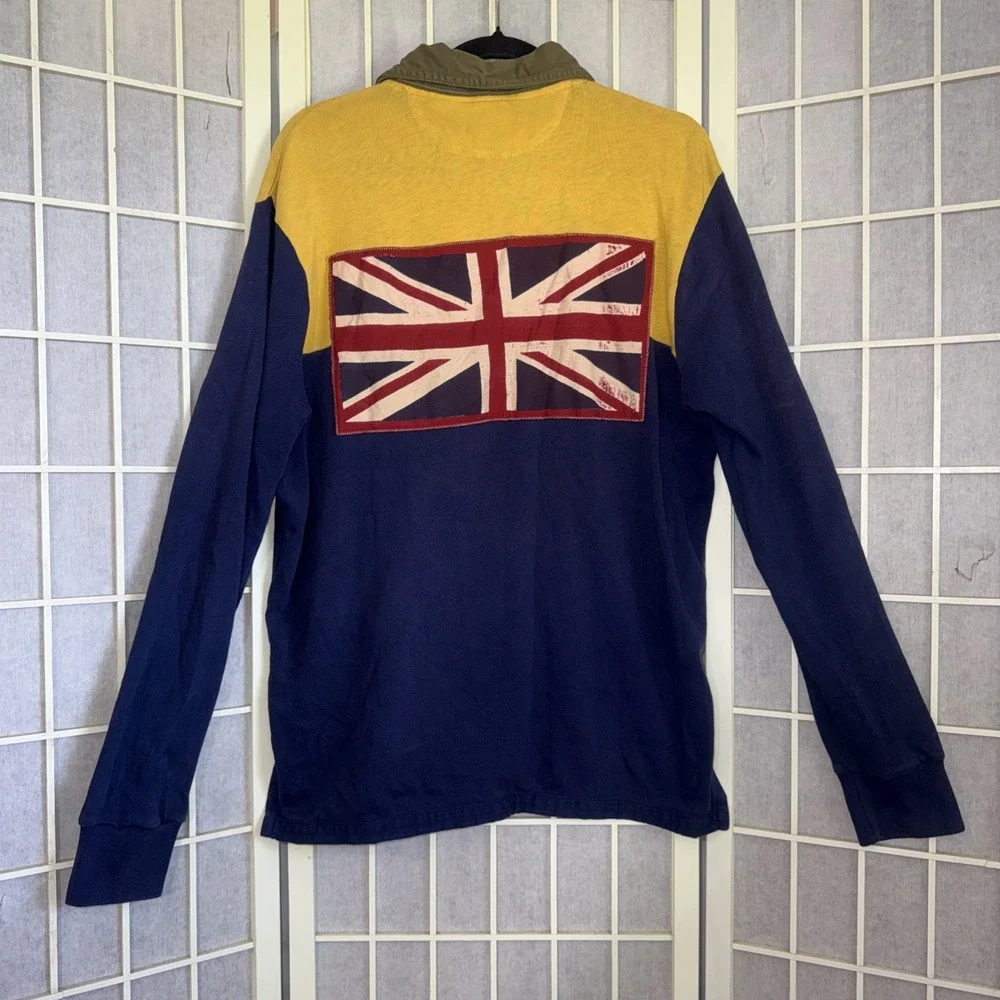Vintage Polo Ralph Lauren 2nd Regiment Embroidered Rugby Shirt Mens Size Large